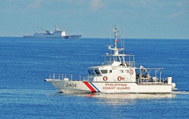 今年第20次中美刚翻脸菲国就闯南海挑事中国海警水炮刚到底